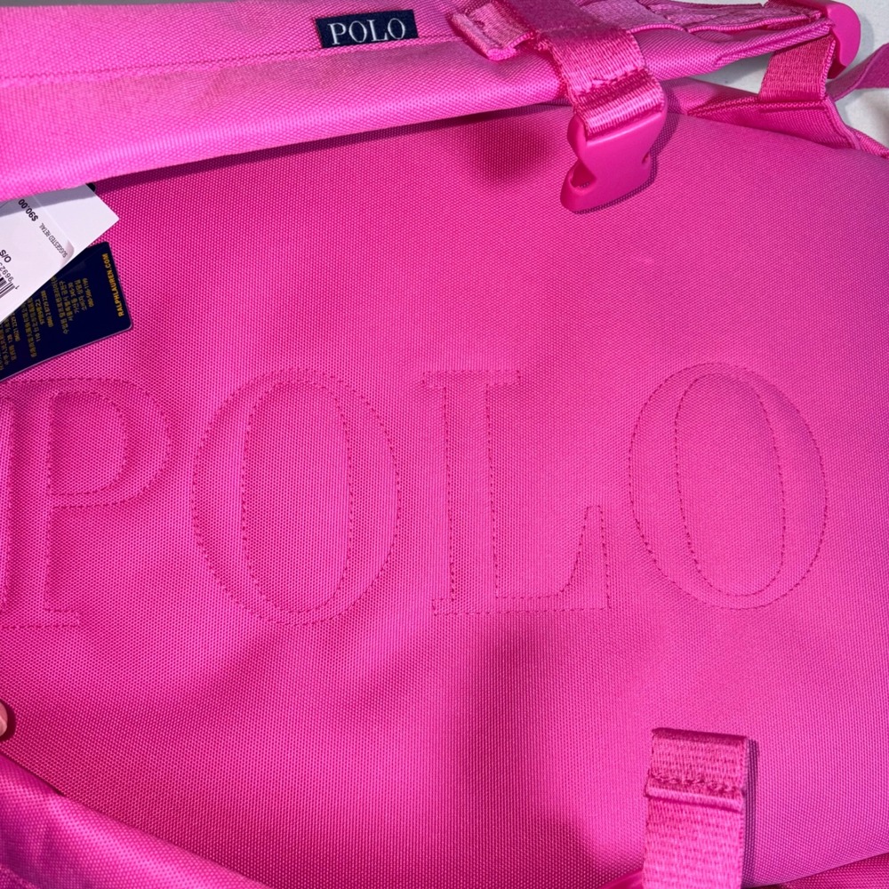 Polo Ralph Lauren Backpack OS Baja Pink New Embroidered Polo Bear 9AR149-AIL - Picture 15 of 15